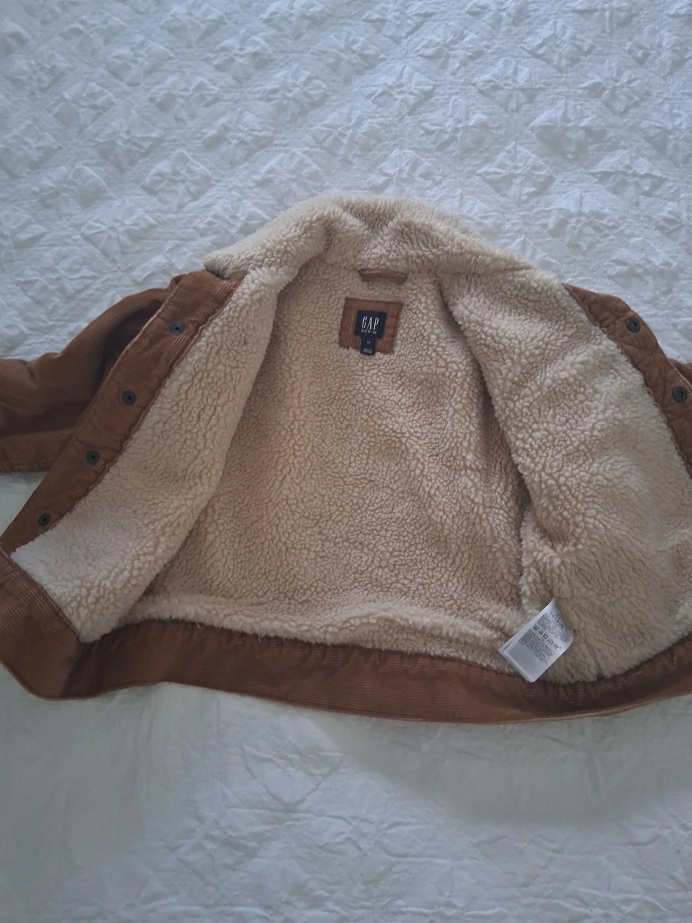 GAP Kids Sherpa-Lined Corduroy Jacket Sable Brown Size XS (4-5) Years